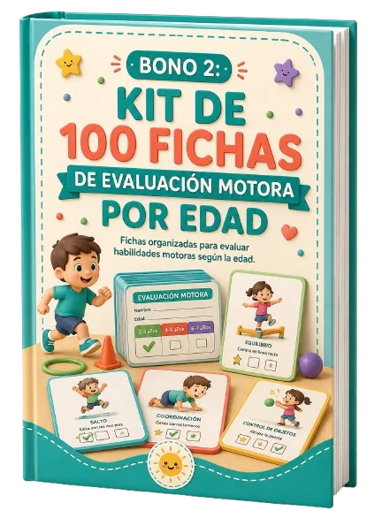 Portada del Bono 2: Kit de 100 Fichas de Evaluación Motora por Edad